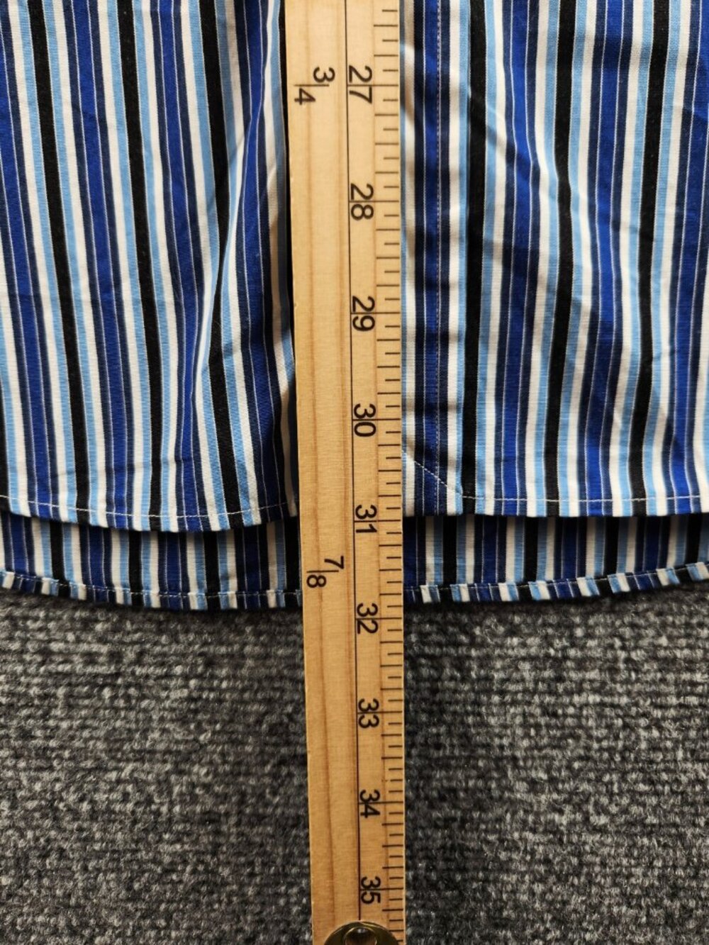 Polo Ralph Lauren Striped Blue Button Up Shirt Curham Custom Fit 16.5 36/37 Men - Picture 10 of 16